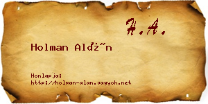 Holman Alán névjegykártya